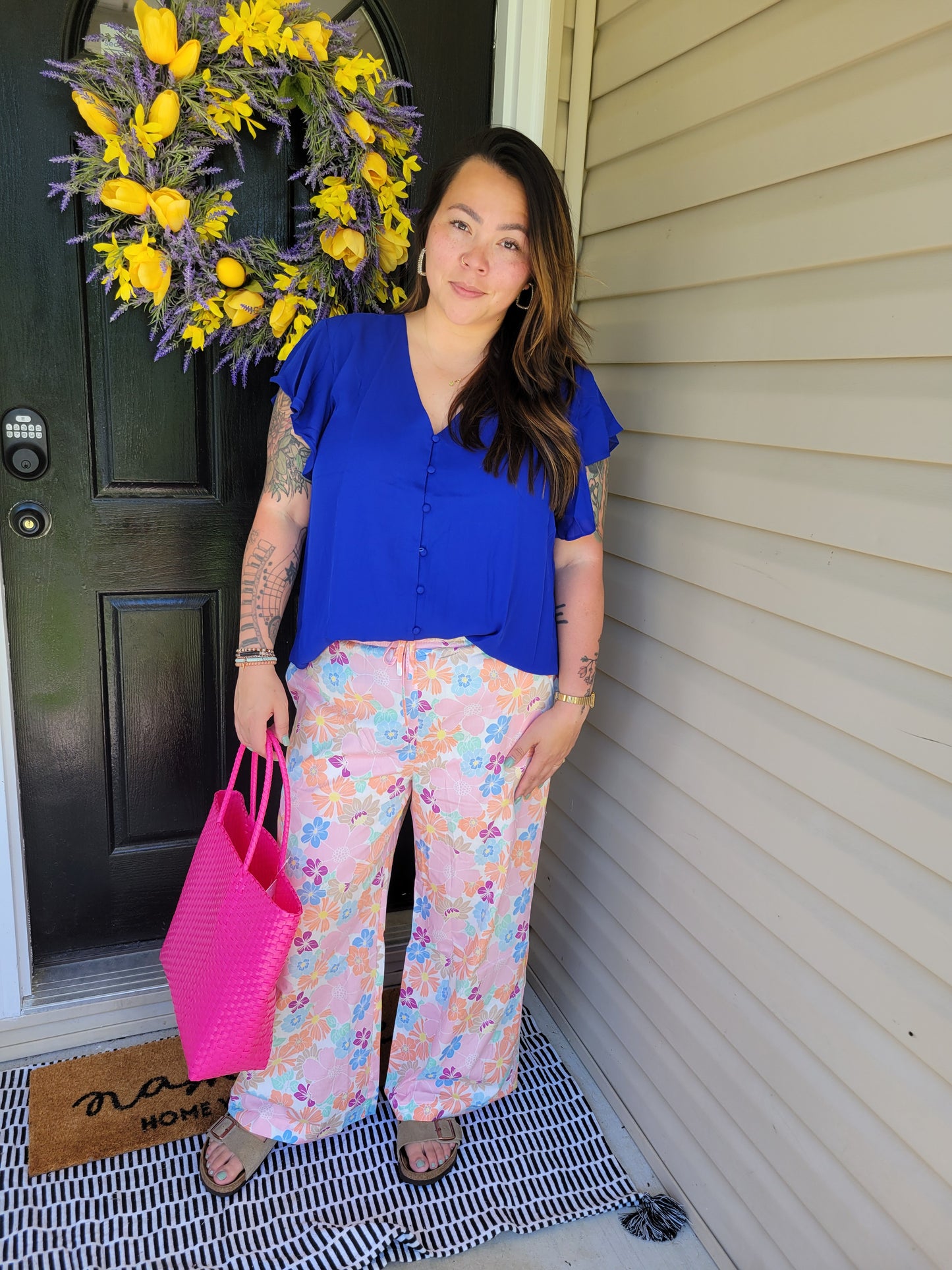 Pant -wide leg floral