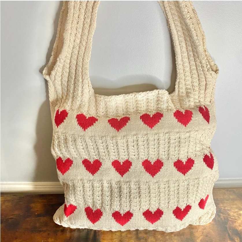 Tote Bag - Sweater Knit Heart