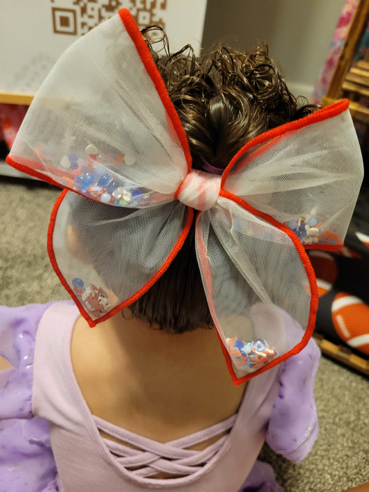 Hair bow - large shaker bow blue or red