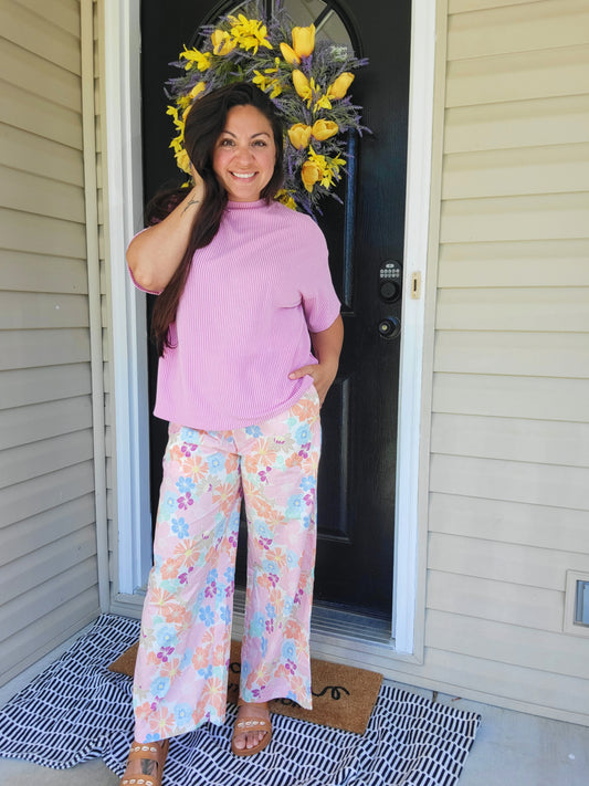 Pant -wide leg floral