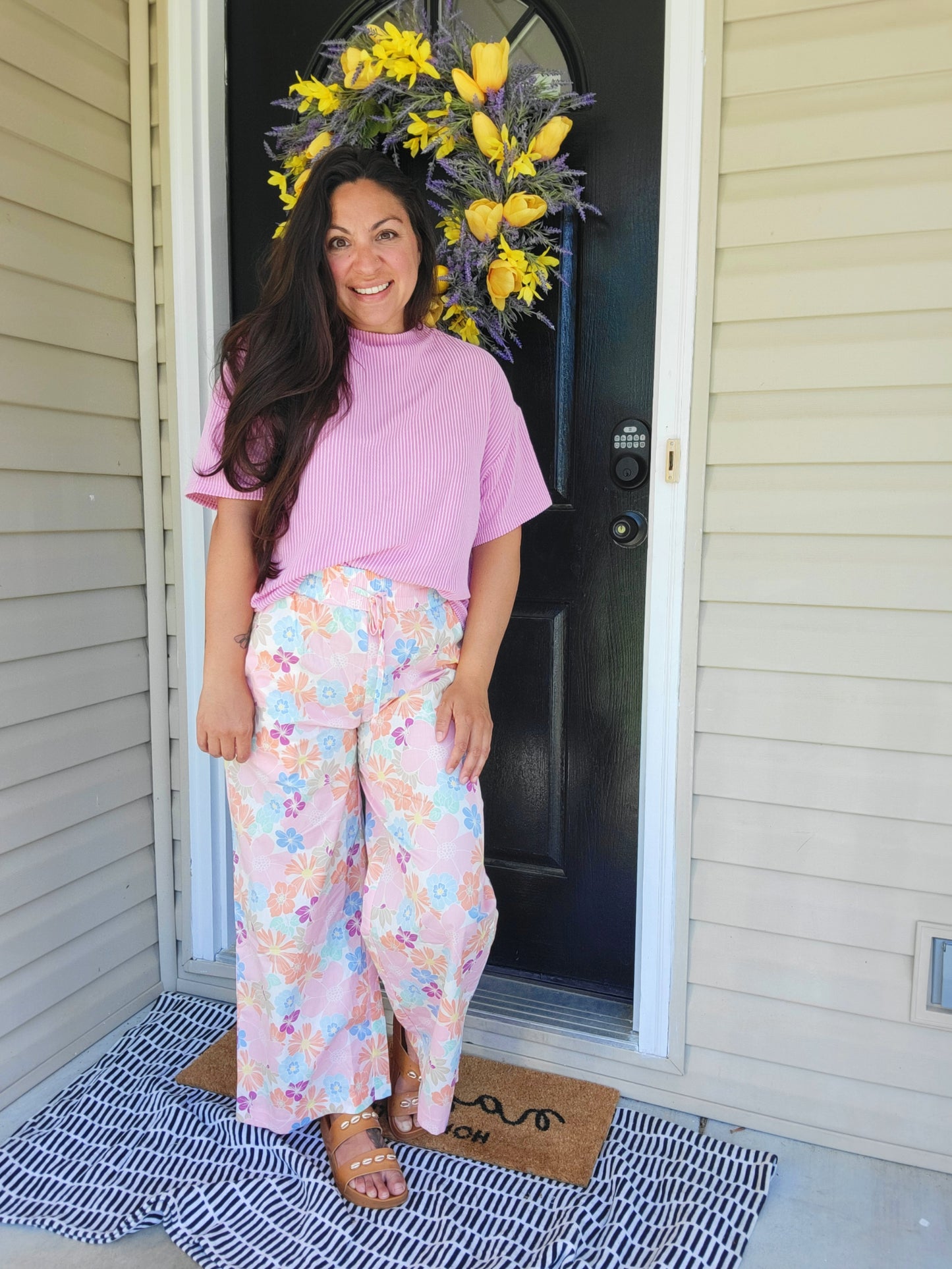 Pant -wide leg floral