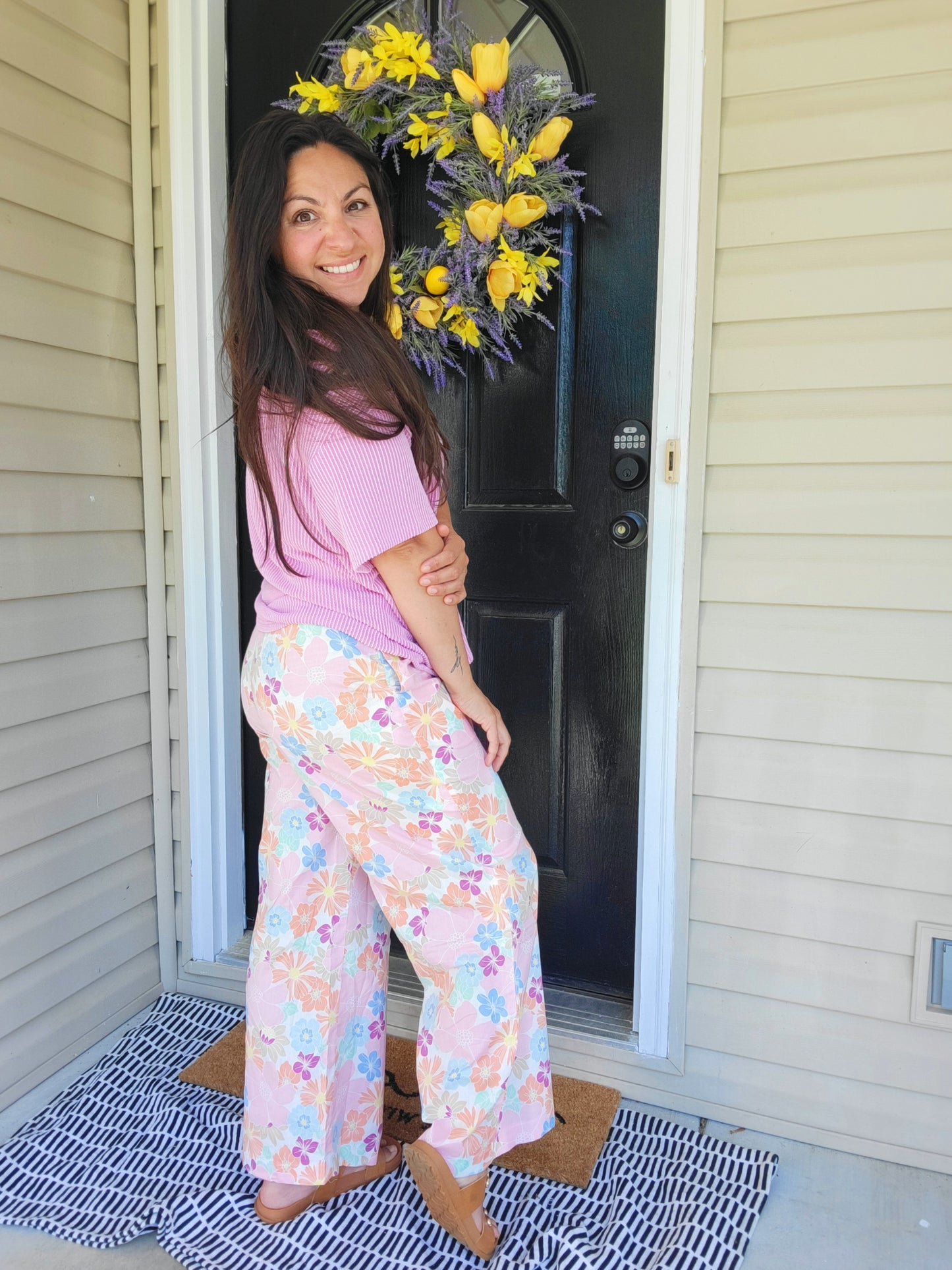 Pant -wide leg floral