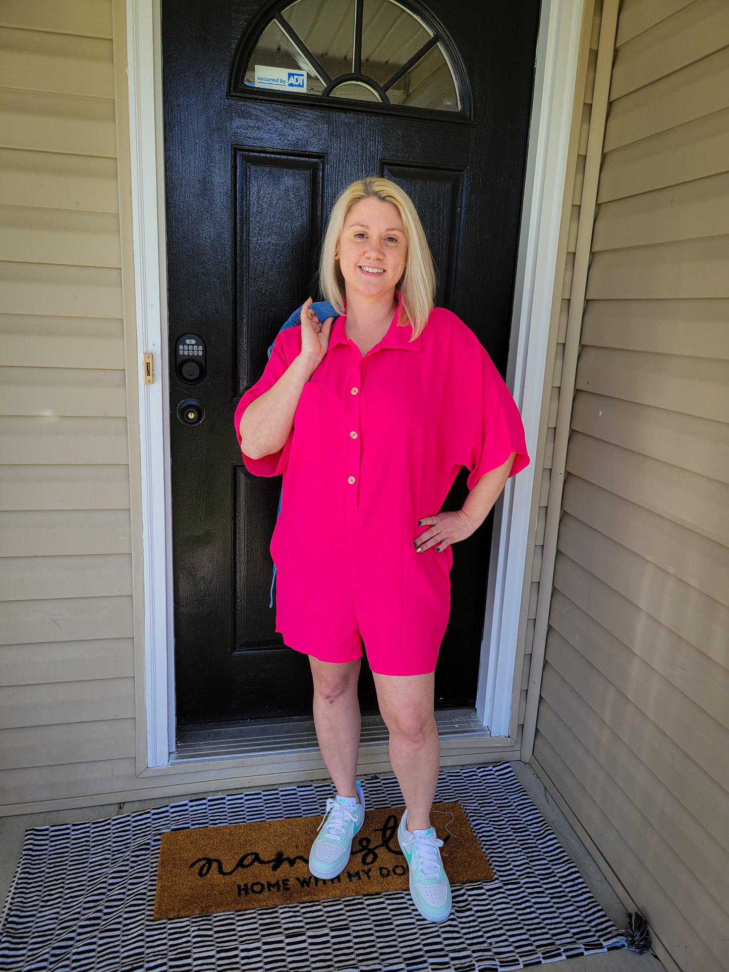 Hot pink loose romper