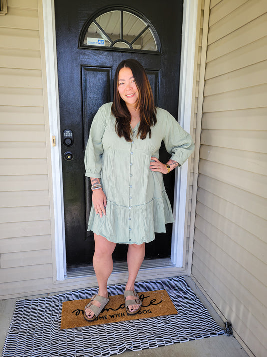 Green tiered dress