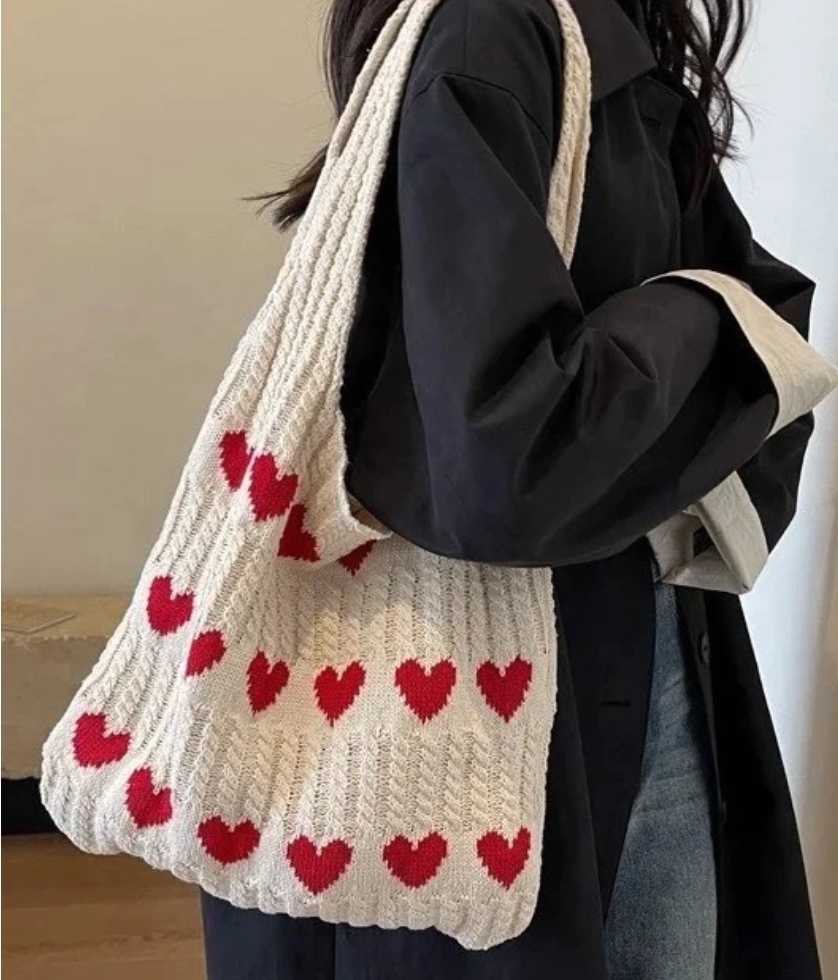 Tote Bag - Sweater Knit Heart