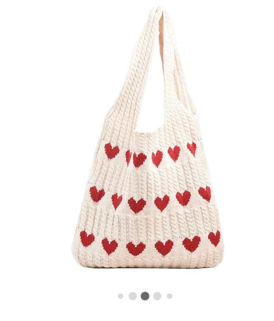 Tote Bag - Sweater Knit Heart